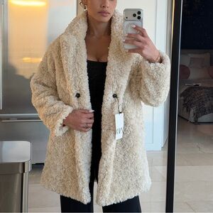 Zara Women's Beige Teddy Jacket